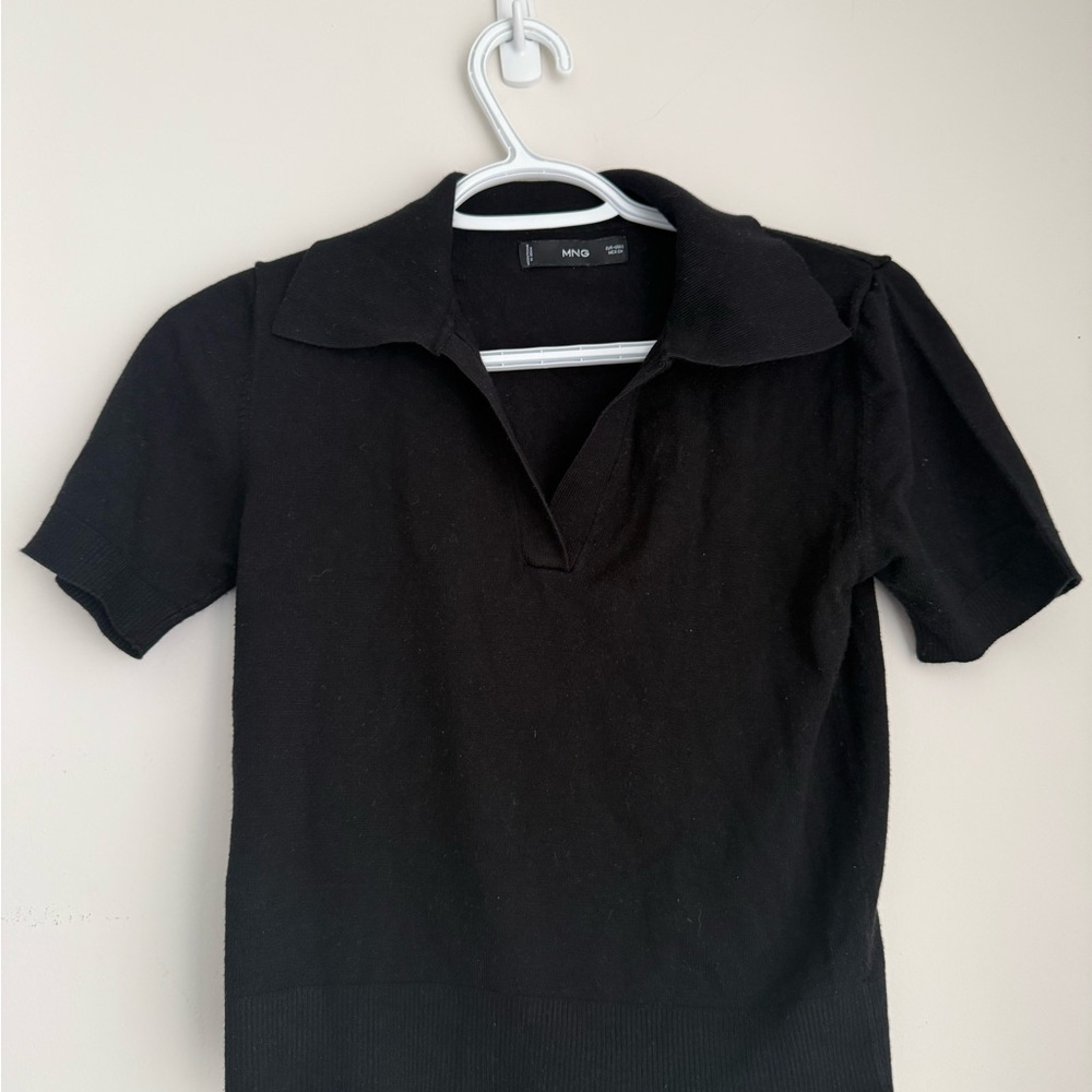 Mango Black Knit Top